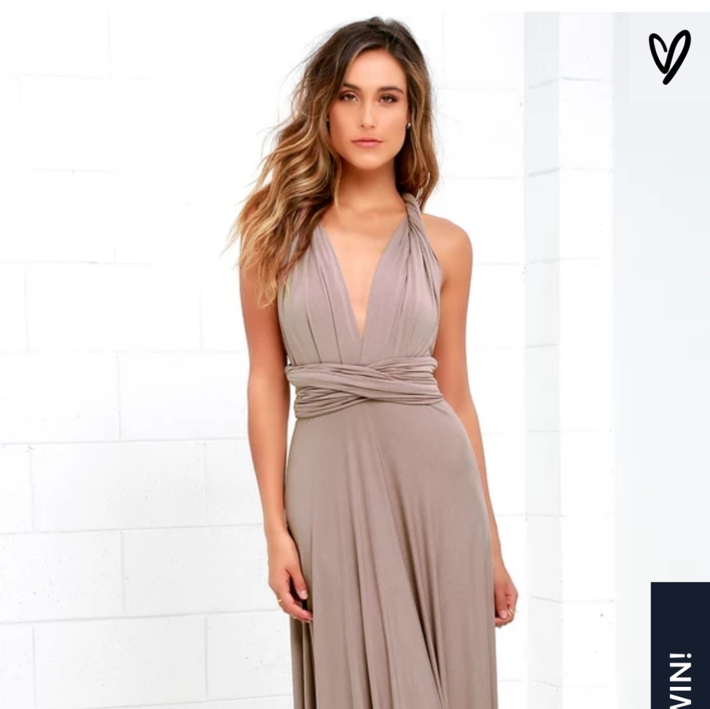 Lulus Tricks of the Trade Taupe Maxi Dress